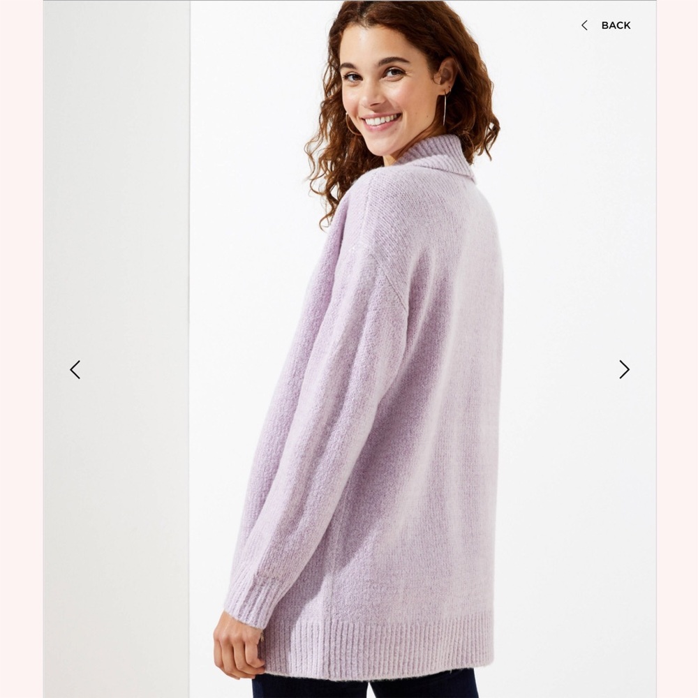 NWT LOFT Ribbed Trim Open Cardigan - Picture 3 of 3